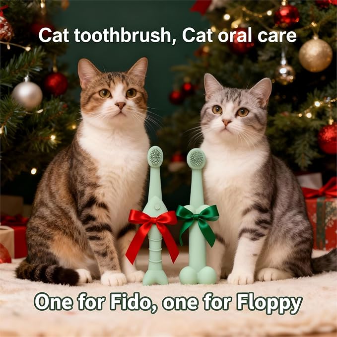 JBD Dog Toothbrush and Cat Oral Care Set | Finger Toothbrush for Small/Large Pets | Puppy Tooth Brushing Kit with Double Sided Brush | Cleans Teeth & Removes Tartar | 3-Piece Pet Dental Care (Beige)