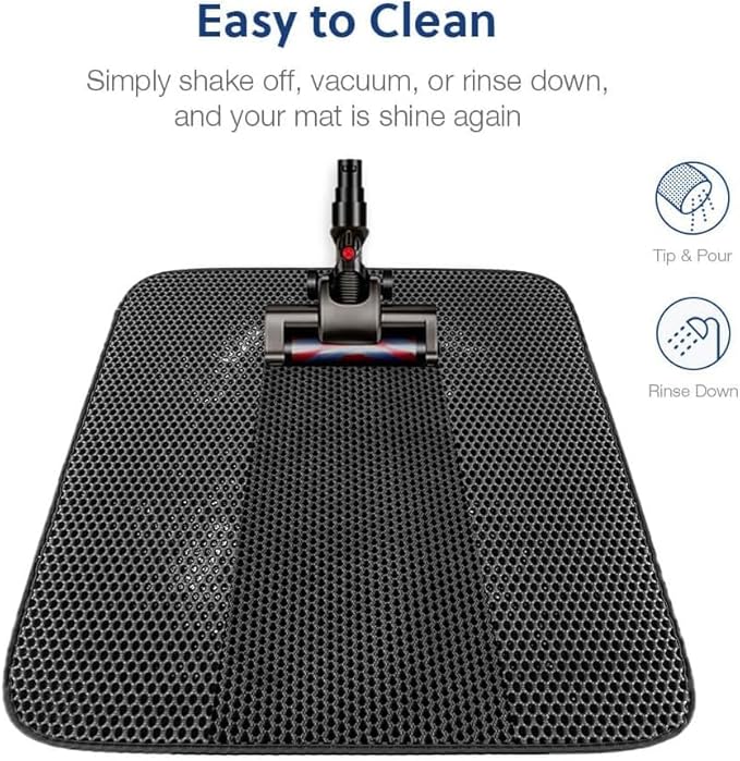 WePet Cat Litter Mat, Kitty Litter Trapping Mat, Honeycomb Double Layer Mats, No Phthalate, Urine Waterproof, Easy Clean, Scatter Control, Catcher Litter Tray Box Rug Carpet