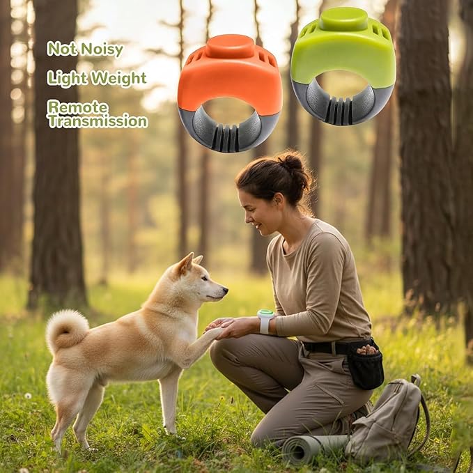 The Set of Easy Clicking Finger Ring Dog Training Clicker Included Large and Small 2 Sizes,Suitable for Dogs Cats Horses traing Allowing Effective Versatile Training (3pcs Grey+Green+Orange)