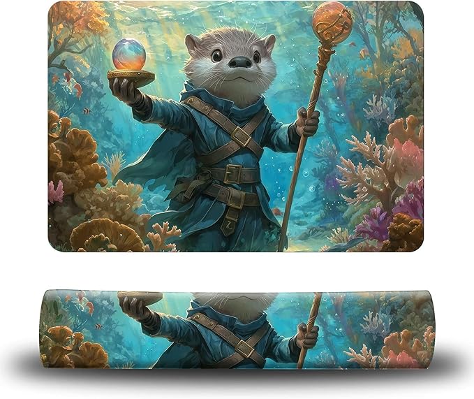 Dog Food Mat, 15.7" x 23.6" Absorbent Pet Feeding Mat for Food and Water, Waterproof Diatom Mud Pet Placemat with Non-Slip Rubber Backing, Easy Clean Cat Bowl Mat for Floors - Sea Sloth