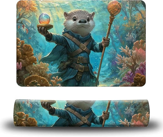 Dog Food Mat, 15.7" x 23.6" Absorbent Pet Feeding Mat for Food and Water, Waterproof Diatom Mud Pet Placemat with Non-Slip Rubber Backing, Easy Clean Cat Bowl Mat for Floors - Sea Sloth