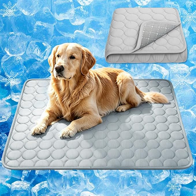 Dog Cooling Mat 2026 Upgraded Arc-Chill Cooling Dog Bed Mat, Washable Pet Cooling Pad (Q-Max>0.4) Cooling Mat for Dogs & Cats Indoor & Outdoor Car Seats (Grey, 28x22 in)