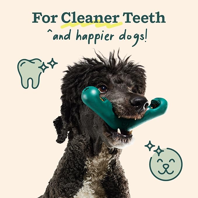WOOF - Bite n' Brush Refills Treats for the Dog Toothbrush Toy - Scrub Plaque and Tartar from Your Dog's Teeth and Mouth - Dog Dental Sticks - 36 Refills - Beef - 2 Pack