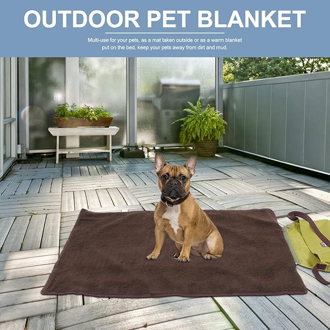STOBOK Foldable Waterproof Outdoor Dog Mat 39.4X27.6In Portable Self Warming Pet Blanket for Travel Camping Hiking