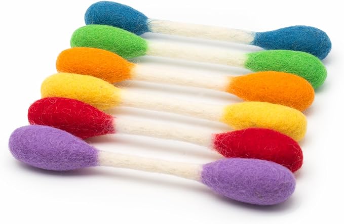 Glaciart One Swabs Cat Toys with Catnip - 6 Pk | Durable for Chew, Cute Cat Toys Interactive Kitty for Boredom, Exercise, & Play | Filled w/Organic Catnip for Anxiety & as Digestive Aid | Gift Idea