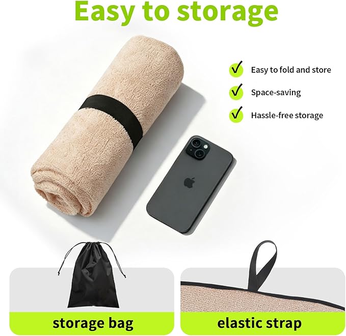 Leader Accessories Towel Waterproof Car Seat Cover Beige for Trucks SUV Seats Fitness Athletes Pets Gym and Water Sport
