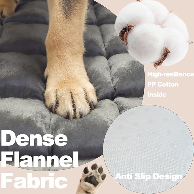 Dog Car Seat Cover for Back Seat, Sliver Gray Flannel Pet Bed Mat, Non-Slip Waterproof Bottom, Washable Dog Bed & Seat Protector for Cars SUVs Trucks, Fits Backseat Extenders