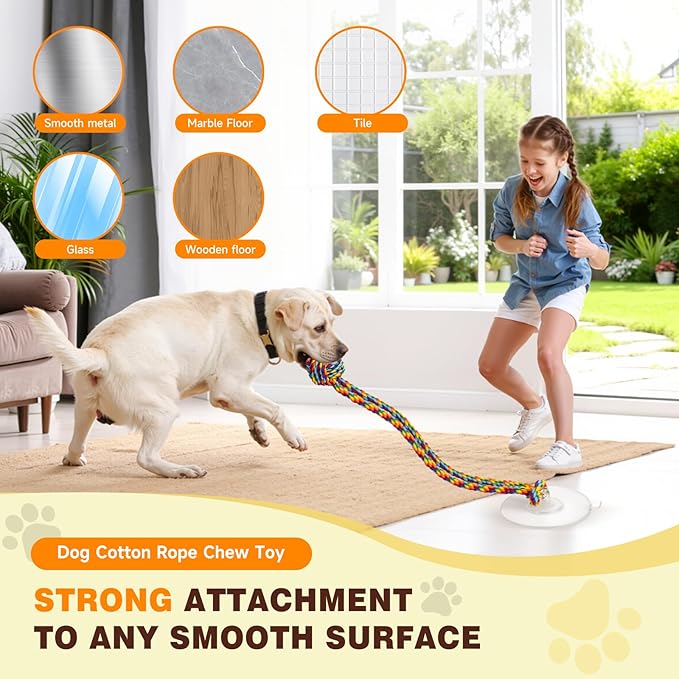 Interactive Dog Toys to Keep Them Busy, Tug of War, Dog Enrichment Toys for Aggressive Chewers, Puppy Teething Toys,Durable Rope & Chew Ball, Indoor Toys Small Dogs，Rainbow