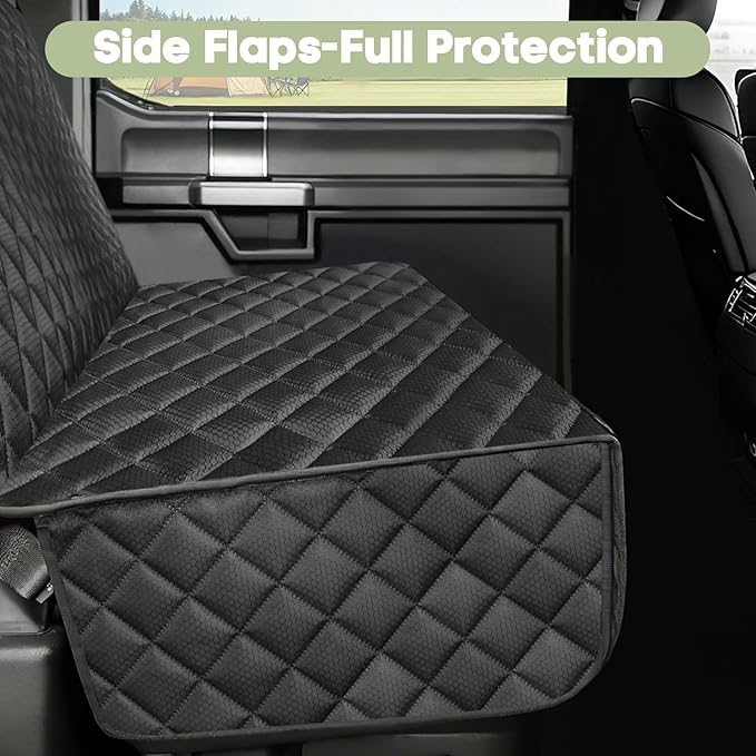 Dog Car Seat Cover for Trucks, Heavy Duty Rear Bench Cover for Ford F150/Chevrolet Silverado 1500/Ram 1500/GMC Sierra 1500, Waterproof Nonslip Pet Back Seat Cover for Dogs