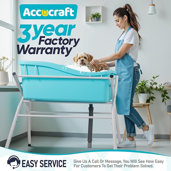 Dog Bath Tub, Portable Dog Washing Bathing Station, 3 Levels Elevated Foldable Dog Bath for Shower and Grooming, Collapsible Shower Bathtub Pet Tub for Small and Medium Size Dogs (Max. 36 in.)