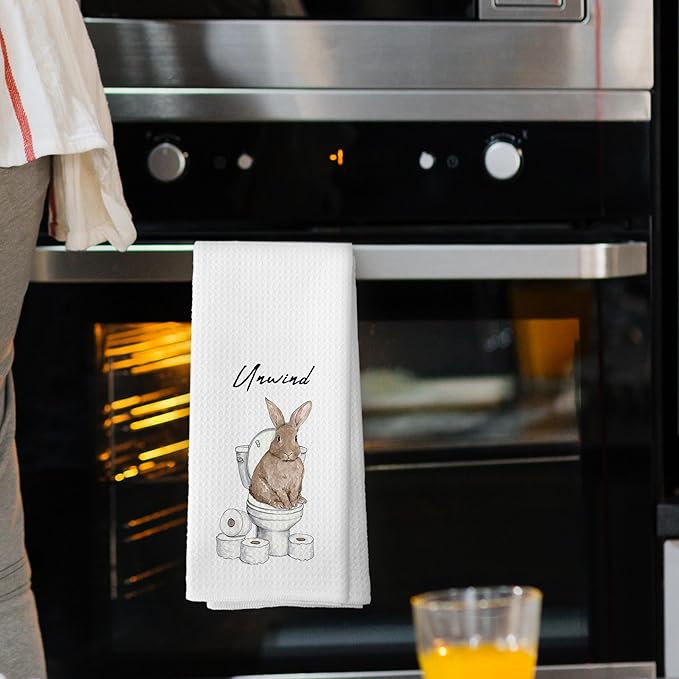 Funny Bunny Hand Towels, Bunny Gifts for Women Hand Towel for Bathroom Decor, Rabbit Gifts, Cute Rabbit Decorative Towels for Washroom Restroom 16x24 Inch