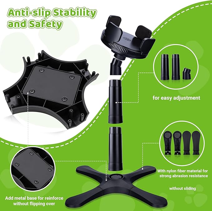 Dog Bowls,Elevated Adjustable Dog Bowl Stand with 3 Heights & Tilted Feeding Design, Raised Stand Compatible with Medium & Large Breeds(2 Pack) Black