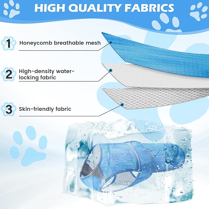Summer Dog Cooling Vest - Lightweight Dog Cooling Jacket, Breathable Shirt for Walking, Outdoor Hunting Training and Camping (L)