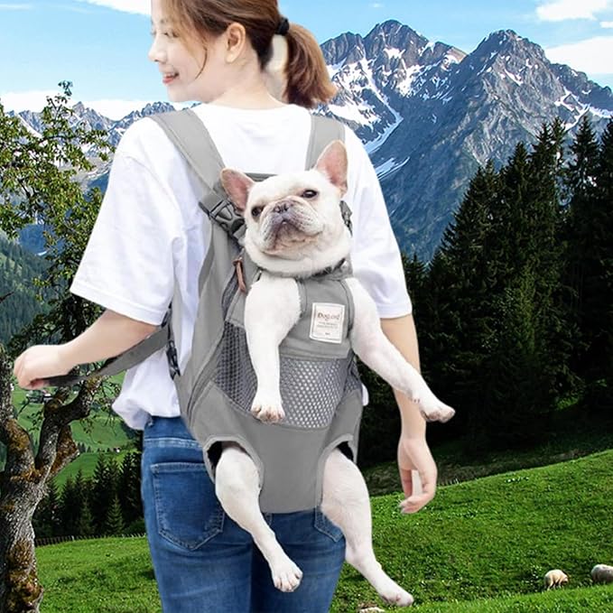 Dog Backpack Carrier Small Dog Backpack, Pet Dog Front Backpack Legs Out Chest Carrier for Small Dogs, Cat Backpack Carrier Dogs Travel Back Pack Hands-Free Hiking Bike Motorcycle (Size:11–19 lbs)