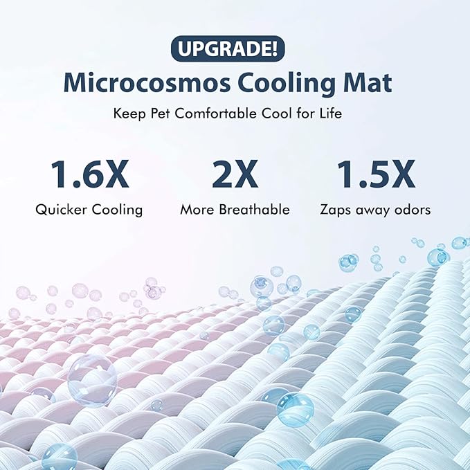 MICROCOSMOS Summer Cooling Mat & Sleeping Pad- Water Absorption Top, Materials Safe, Easy Carry, EZ Clean. Keep Cooling for Pets, Kids and Adults.(Green, 59" x40")