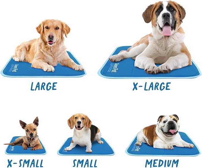 The Green Pet Shop Cool Pet Pad - Small, Blue - Self-Cooling, Pressure Activated Mat for Dogs & Cats from 9-20 lbs - Non-Toxic Gel, No Water Needed