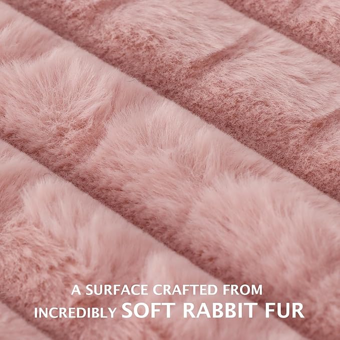 BVAGSS Dog Bed Washable Crate Mattress,Anti-Slip Memory Foam Soft Warm Pet Cushion for Small Medium Dogs, Calming Fluffy Sleeping Kennel Pad XH082 (39''x28'',Pink)