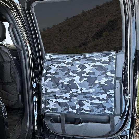 4Knines Car Door Protector for Dogs – Heavy-Duty Cover Shields Vehicle Interior from Scratches, Dirt & Drool – Waterproof Car Door Cover – Ideal for Pet Owners - Large (Camo)