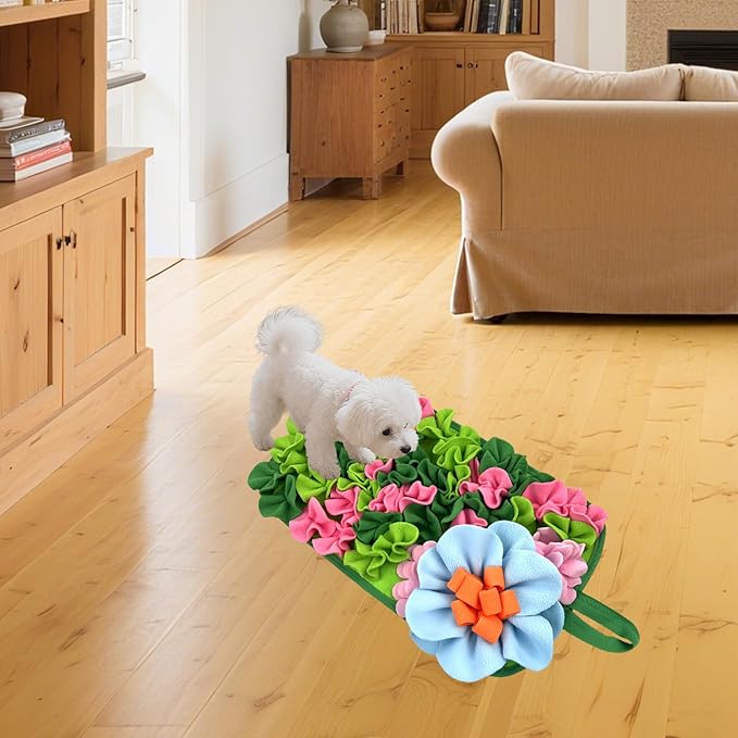 Snuffle Mat for Dogs, Snuffle Mat for Cats Rabbit Foraging Mat Interactive Feed Game Puzzle Toy for Rabbit Bunny Guinea Pigs Chinchillas Ferrets Feeding Mat Bedding Cage Accessories Green