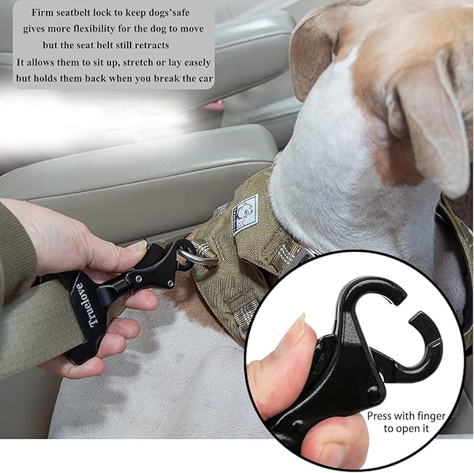 Truelove Vehicle Seat Belt Safety Buckle Lock, Dog Seat Belt Clip Universal Dog Car Restraint - Dog Seatbelt Lock - Portable Vehicle Seatbelt Harness for Pet Car Travel (Purple)