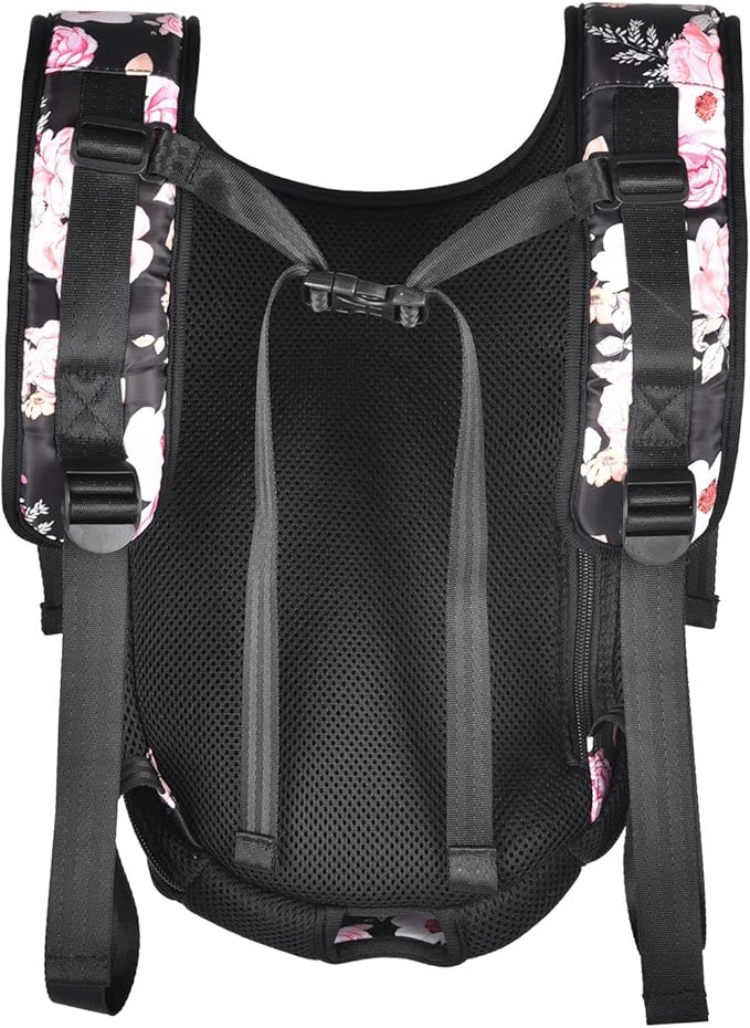 Petmolico Dog Carrier Backpack, Adjustbale Dog Front Backpack Legs Out Puppy Backpack for Small Medium Dogs Travelling Hiking Shopping, Peony Medium