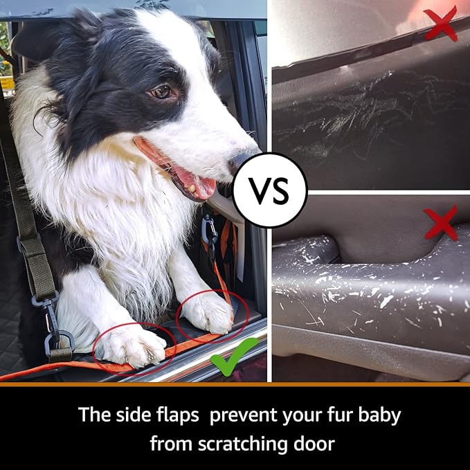 Truck Seat Cover for Dogs with Flip-Up Rear Seats 100% Waterproof Heavy Duty Pet Floor Hammock with Mesh Visual Window Senior Dog Friendly & Nonslip Fits Ford F150,F250 RAM 1500,Silverado