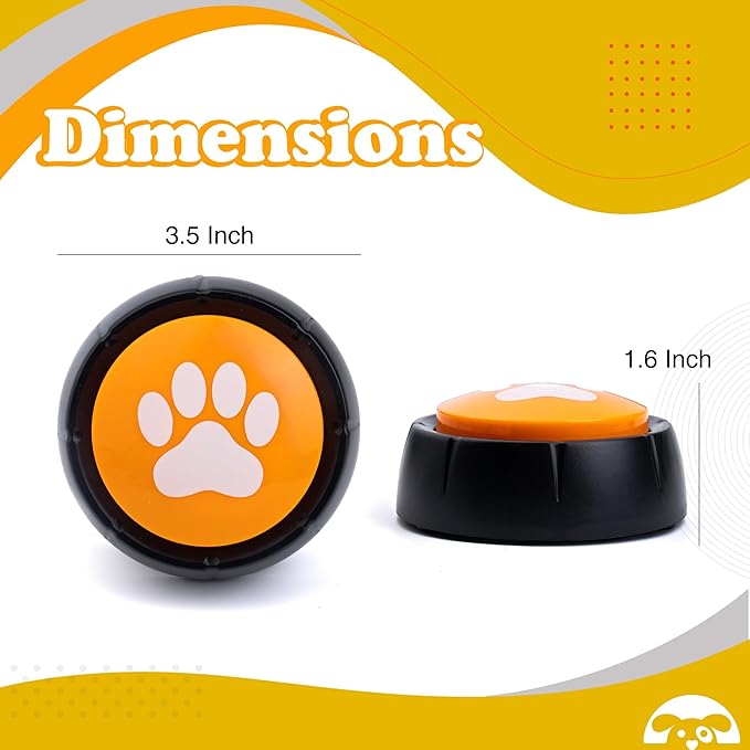 PetnBeyond Dog Talking Buttons - Communication Starter Pack, 4 PCS Dog Training Buttons, 30 Second Record Button for Pet Voice Training, Speaking Buttons for Cats and Dogs, 30s Voice Recordable Pet