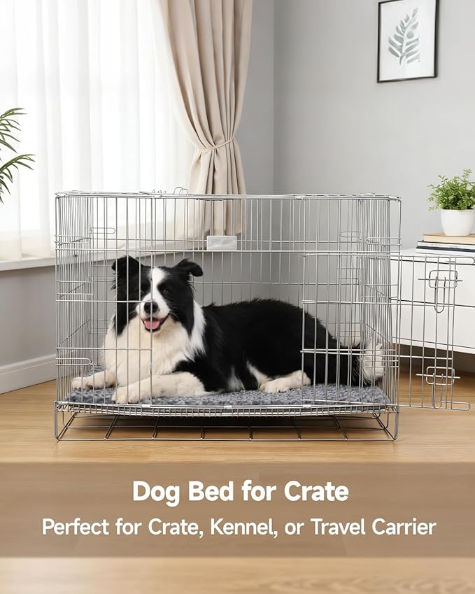 Dog Bed for Crate High Resilience Foam Crate Pad Mat for Medium Dogs Washable Anti-Slip,29" x 18",Dark Gray