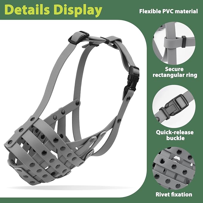 Mayerzon Pitbull Muzzle for Large Medium Sized Dogs to Prevent Biting Scavenging, Basket Muzzle for Rottweiler Staffordshire Terrier in Grooming Training, Allow to Pant Drink, Lightweight and Sturdy