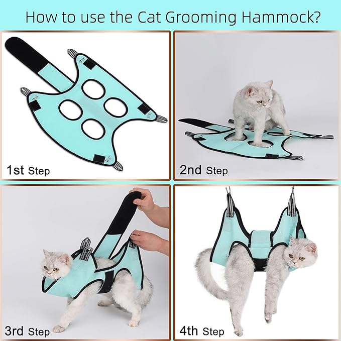 Dog Grooming Hammock, Cat Hanging Harness for Nail Trimming with Nail Clippers, Dog Sling for Nail Clipping, Grooming Harness for Dogs at Home (Orange, m)