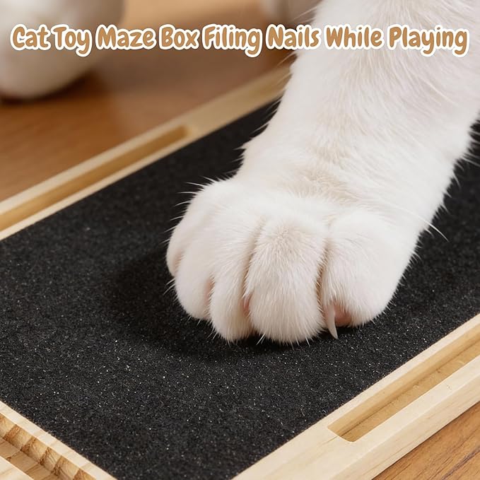 2026 New Cat Nail File Enrichment Box, Cat Scratch Puzzle Enrichment Box with Sandpaper Inside, Fun Cats Indoor Scratching for Boxes Game - Stress Free Alternative to Clippers&Grinders for Indoor Cats