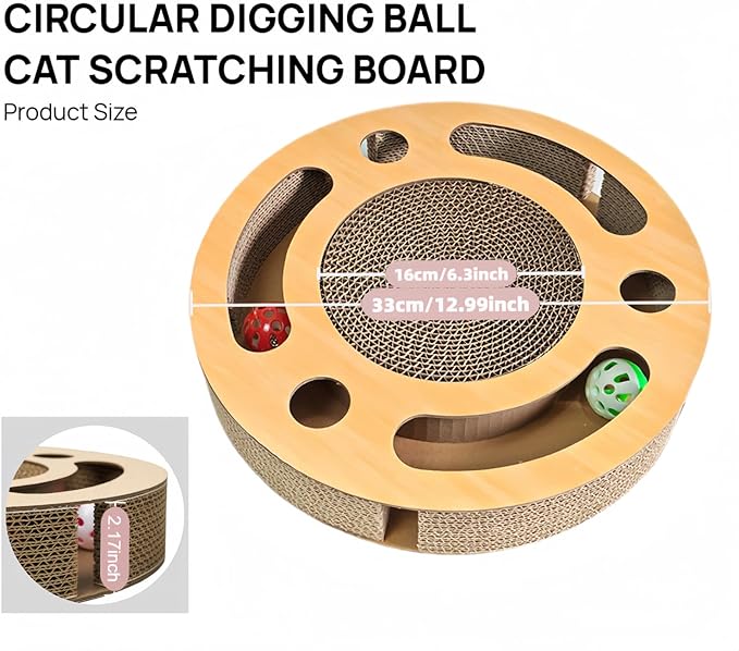 Whisker Wonderland: Interactive Cat Scratcher Playground with Rolling Balls – The Ultimate Claw-Craving, Ball-Chasing Haven for Indoor Cats