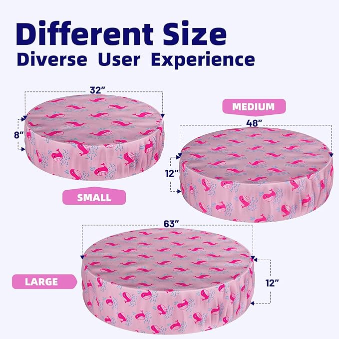 Foldable Dog Pool Cover – Waterproof Round Pet Dog Kiddie Bath Tub Lid Cover, Fit for 32/48/63 Inch Pools, Outdoor Portable Puppy Pool Accessories with Drawstring