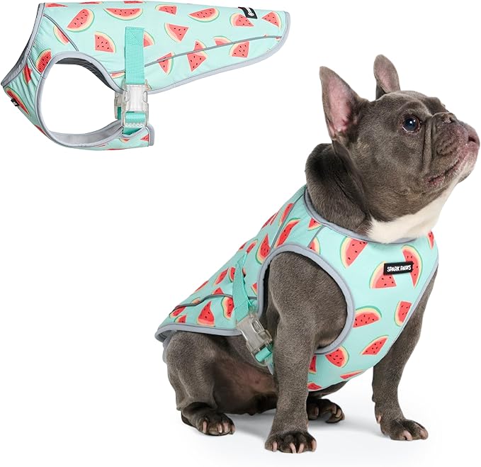 Spark Paws Dog Cooling Vest - SPF 50 UV Sun Protection - Summer Heat Relief Gear for Dogs, Lightweight, Evaporative Cooling - Dog Anxiety Relief Vest During Hot Days - Watermelon - Size 2XL