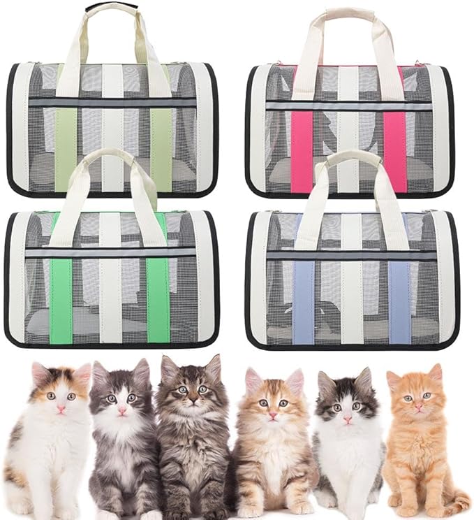 Cat, Dog Carrier, Airline Approved Pet Carrier for Cats and Dogs up to 20 Lbs, Soft, Foldable, Washable Travel Bag for Small to Medium Pets, Portable Comfortable Cat Dog Carrier for Home Outdoor Use