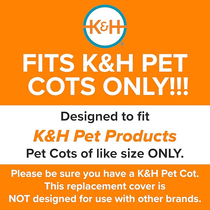 K&H Pet Products Dog Cot Replacement Cover, Designed to fit K&H Medium Pet Cots (Sold Separately), Indoor Outdoor, Breathable Cooling Mesh Center, Machine Washable - Medium 32 X 25in Chocolate
