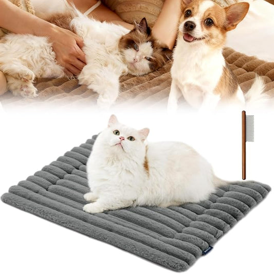 Self Warming Pet Bed, Self Warming Pet Mat, Cordless Machine Washable Selfs Warmings Pet Beds for Cats Dogs, Pets Selfs Warmings Mats for Indoor (Gray, 23 * 35)