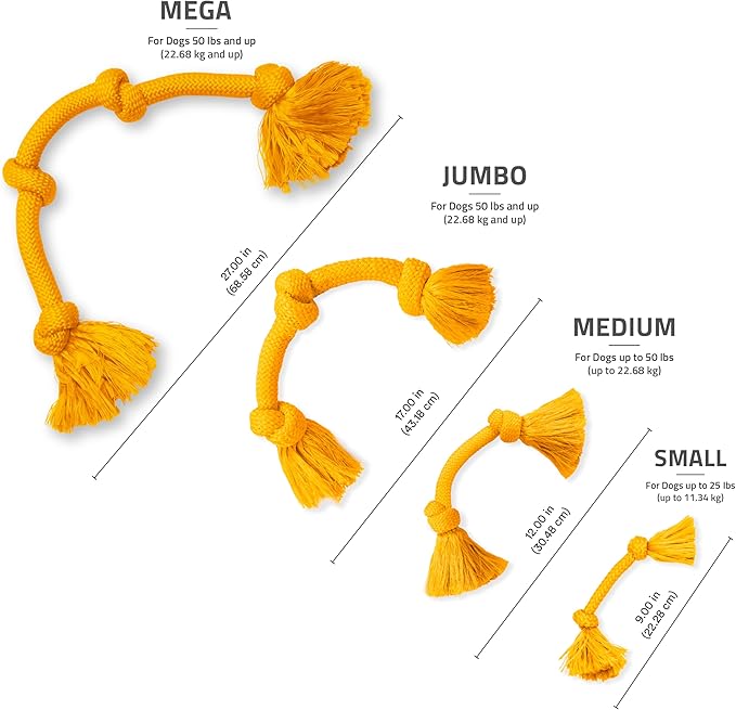 Playology Dog Toys | Dri-Tech Rope Tug of War Dog Toy for Tough Chewers | Cheddar Cheese Scented Medium Tug Rope Toys for Dogs
