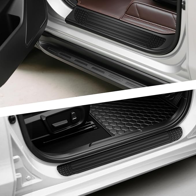 4PCS Cuttable Car Door Sill Protector,Anti-Slip & Anti-Scratch Car Door Edge Guards for Protecting Doors Threshold,Width 2.36" Automotive Doors Entry Guard Cars Accessories
