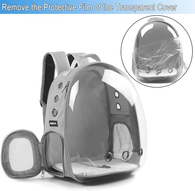 Cat Backpack Carrier, Pet Backpack, Breathable Cat Dog Space Capsule Backpack, Airline-Approved for Small Cats Dogs Birds Bunny Travel Hiking