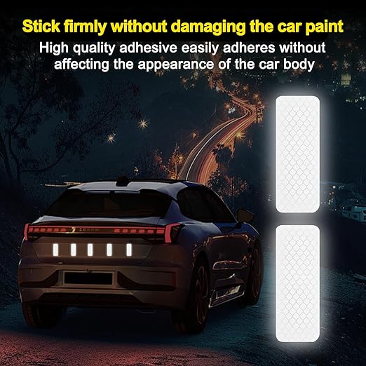 20PCS Night White Reflective Tape,Mailbox Reflectors,Can Be Used as Helmet Stickers and Tape,Applicable for Bikes,Pets and Gear,Enhancing Nighttime Safety