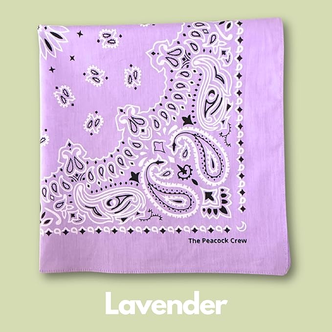 The Peacock Crew Premium Soft Cotton Bandanas Pack for Men and Women Paisley 22 x 22 inches