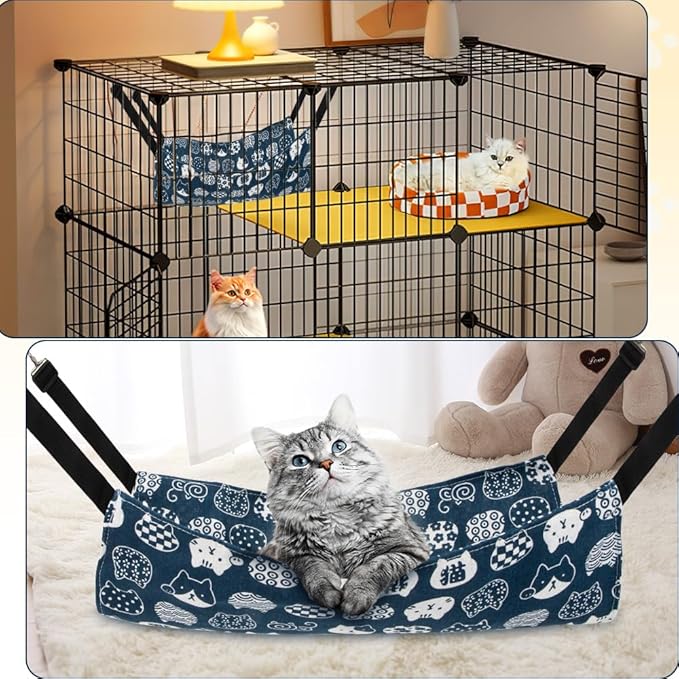 Cat Hammock & Swing - Indoor Kitten Bed & Accessories for Cat Crates & Pet Cage