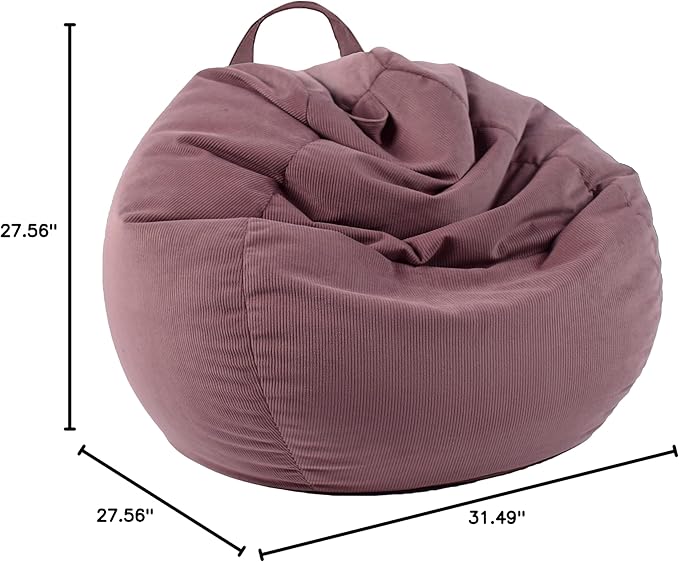 LPMOERA Stuffed Animal Storage Bean Bag Chair Cover (No Filler) For Kids and Adults.Pets Dogs/Cats Lazy Beds.Soft Premium Corduroy Stuffable Bean Bag For Organizing Children Plush Toys or Memory Foam