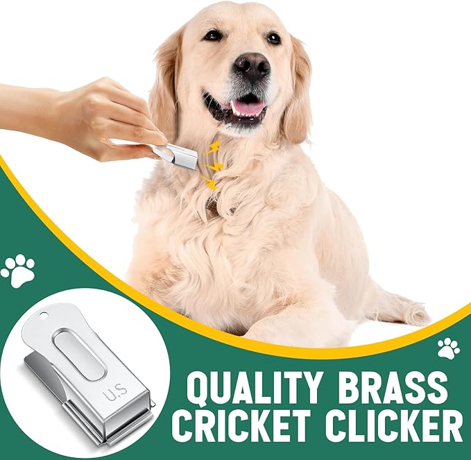 2 Pieces Brass Dog Training Clicker Signaling Puppy Cricket Metal Dog Clicker for Puppy, Cat, Potty, Bird, Horse, Pet Trainer Owners Versatile Training Tools, Behavior Aids(Silver)