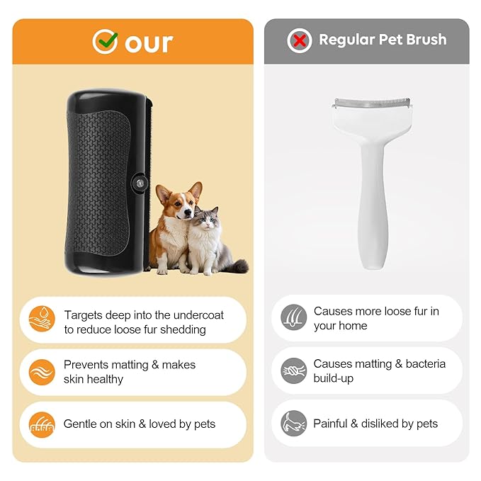 Deshedding Brush, Deshedding Brush for Pets, Deshedding Dog Brush for Cats, Dogs, Horses, Easy Hair Removal Tool