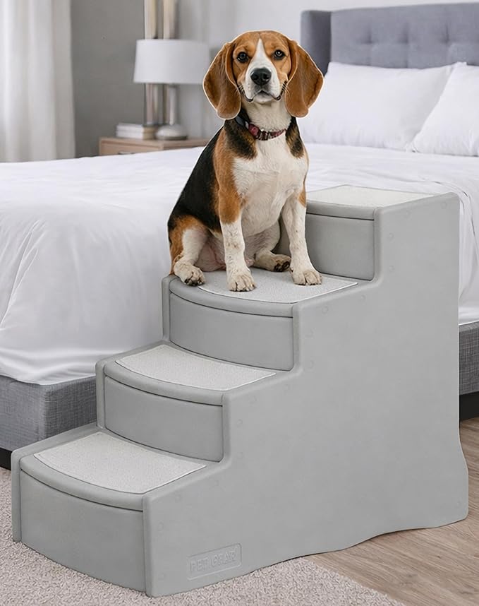 Pet Gear Easy Step IV Pet Stairs, 4 Step for Cats/Dogs, Removable Washable Carpet Treads, for Pets Up to 150lbs, No Tools Required, Available in 9 Colors, Sea Salt