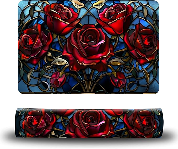 Dog Food Mat, 19.6" x 23.6" Absorbent Pet Feeding Mat for Food and Water, Waterproof Diatom Mud Pet Placemat with Non-Slip Rubber Backing, Easy Clean Cat Bowl Mat for Floors - Red Rose