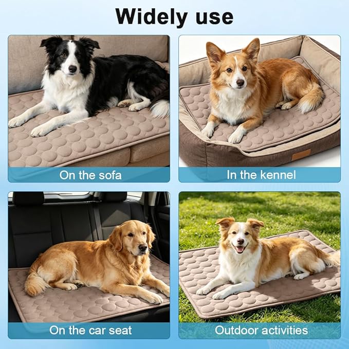Dog Cooling Mat 2026 Upgraded Arc-Chill Cooling Dog Bed Mat, Washable Pet Cooling Pad (Q-Max>0.4) Cooling Mat for Dogs & Cats Indoor & Outdoor Car Seats (Coffee, 28x22 in)