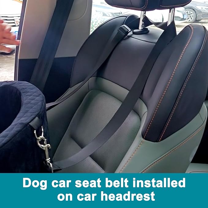 Vivifying Adjustable Replacement Dog Car Seat Belt, 26-46.5 Inches Nylon Headrest Strap with Zinc Alloy Buckle, Universal Dog Car Seat Accessory & Replacement Strap (Black)